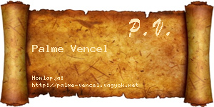 Palme Vencel névjegykártya